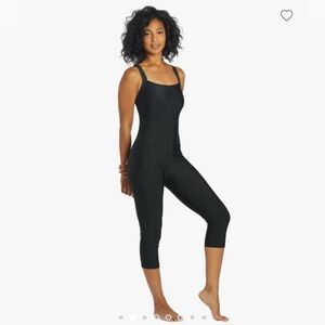 Sporti Active Solid One Piece Cropped Swim Unitard
